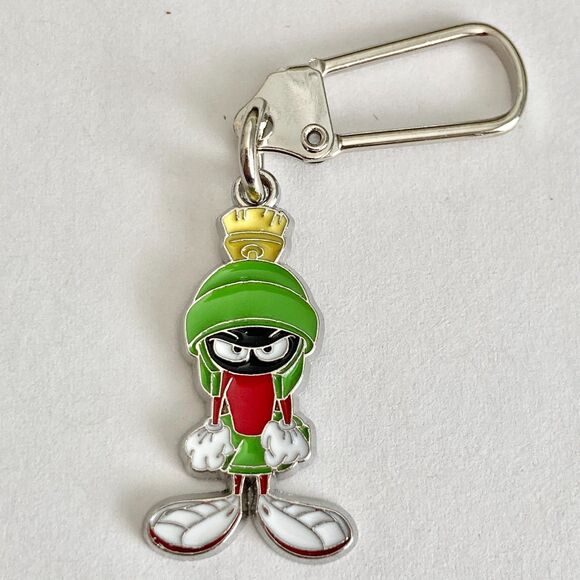 Vintage Marvin the Martian Zipper Pull Purse Bag Charm Warner Bros Looney Tunes - Picture 4 of 9